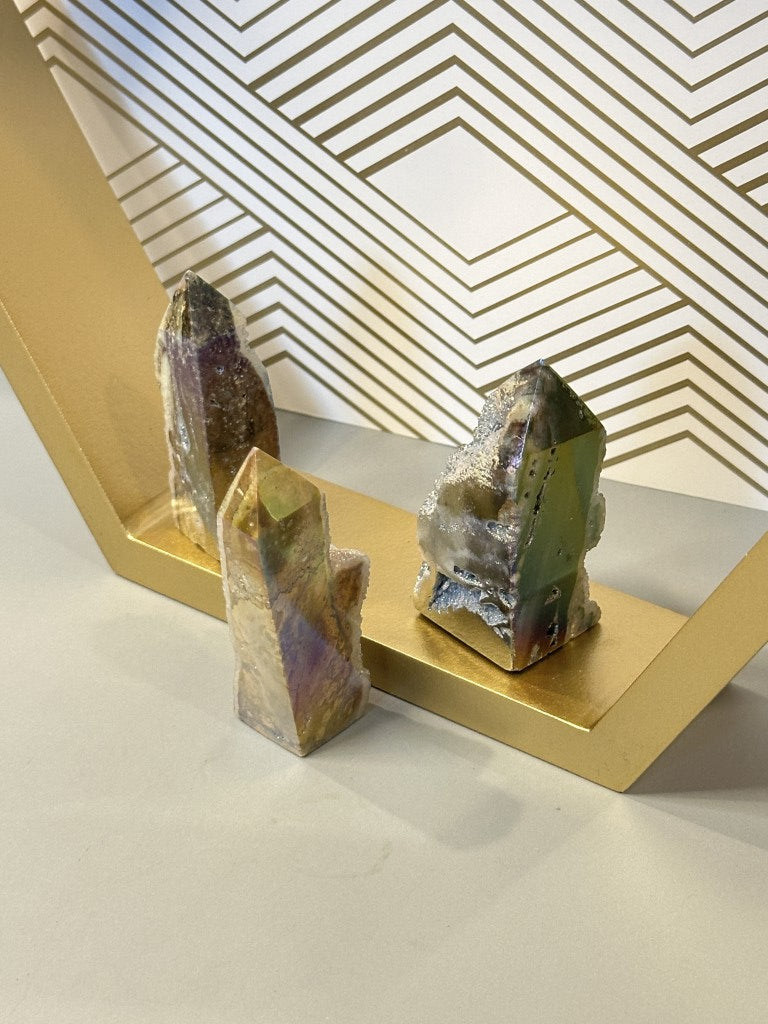 Angel Aura Druzy Sphalerite Tower Iridescent Energy for Grounded Transformation