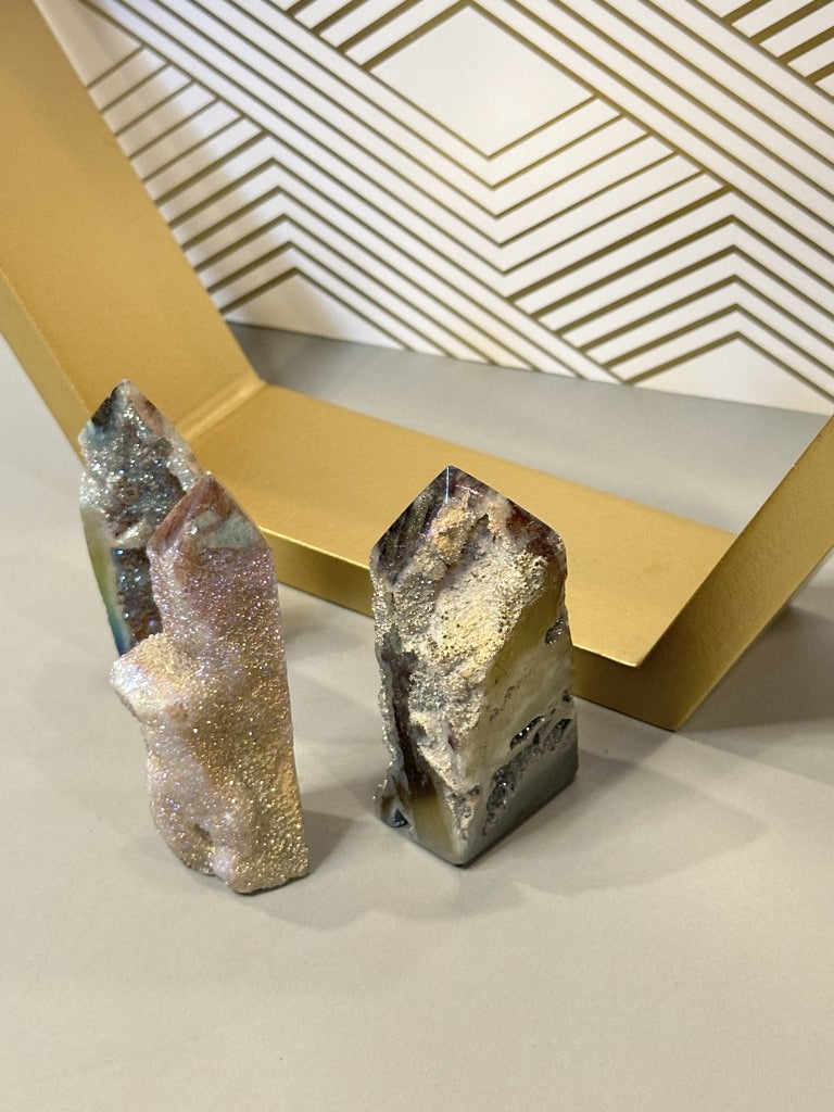 Angel Aura Druzy Sphalerite Tower Iridescent Energy for Grounded Transformation