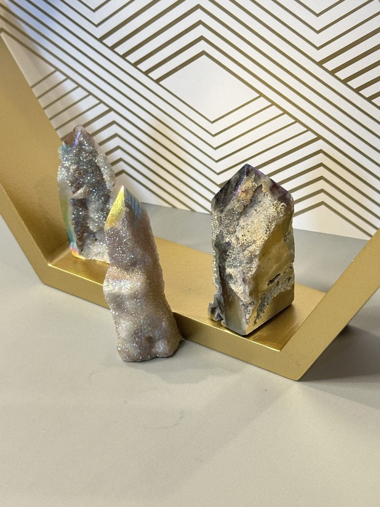 Angel Aura Druzy Sphalerite Tower Iridescent Energy for Grounded Transformation