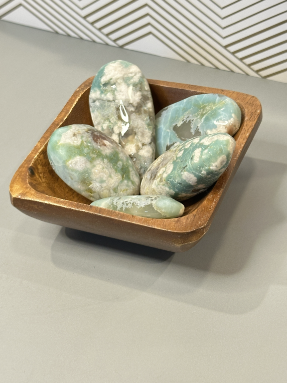 Green Flower Agate Palm Stone: Growth, Harmony & Heart-Centered Healing