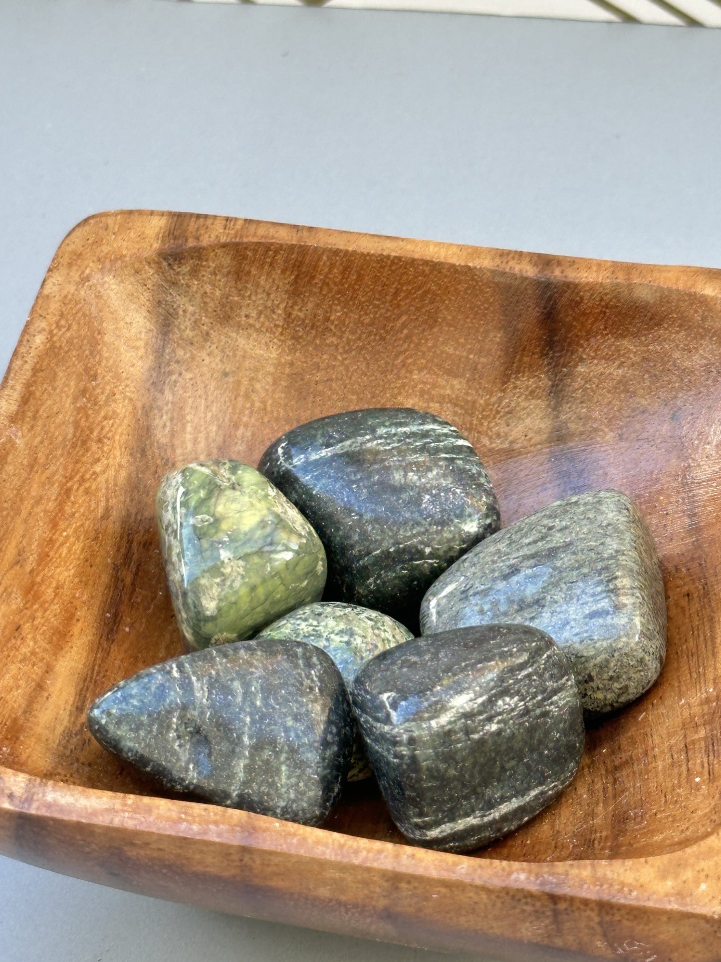 Green Zebra Jasper Tumble: The Stone of Balance and Grounding - Margeaux's Majestic Crystals