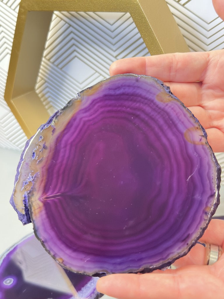 Purple Blue Agate Charging Slabs: Tranquility, Clarity & Energy Alignment