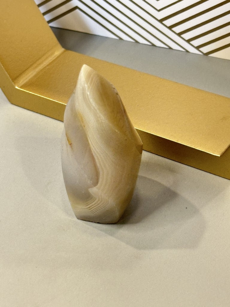 Botswana Agate Flame: Emotional Balance & Gentle Grounding