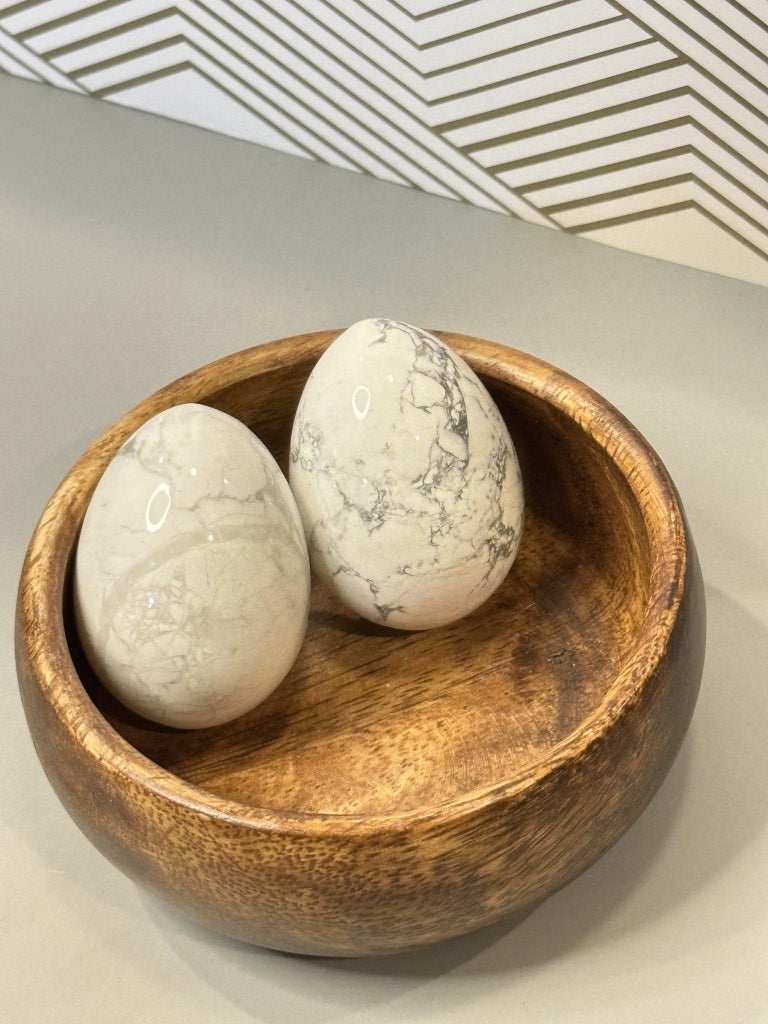 Howlite Eggs – Peaceful Awareness & Gentle Grounding