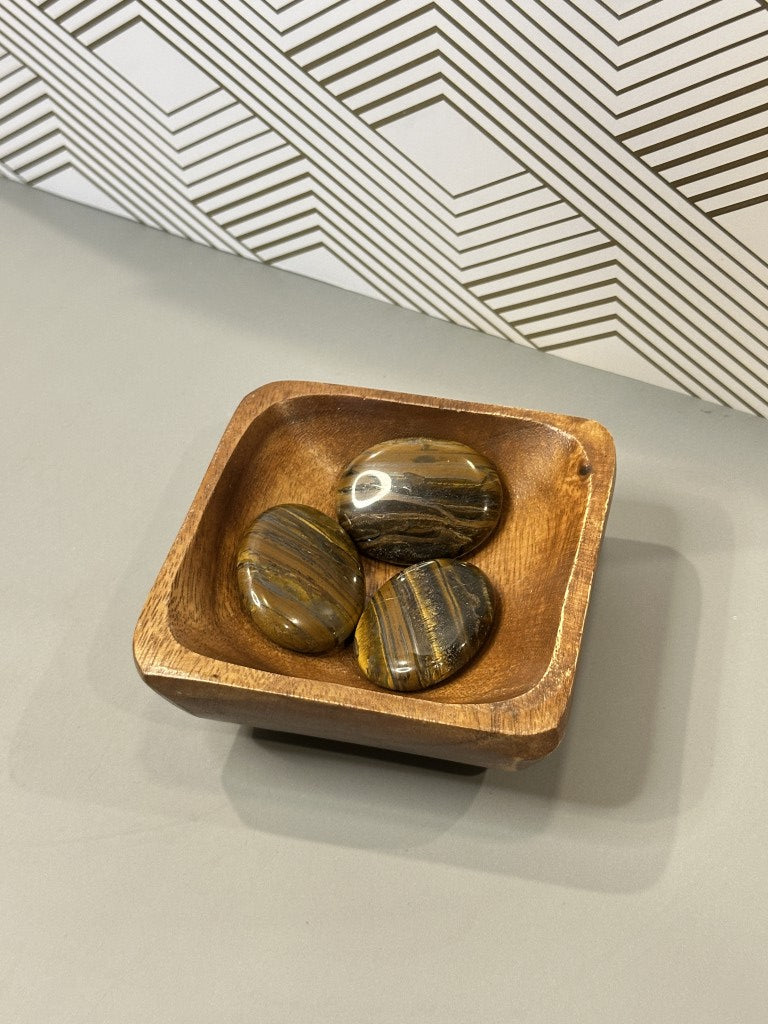 Tiger’s Eye Palm Stone – Courage, Focus & Empowered Grounding
