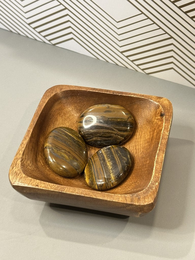 Tiger’s Eye Palm Stone – Courage, Focus & Empowered Grounding