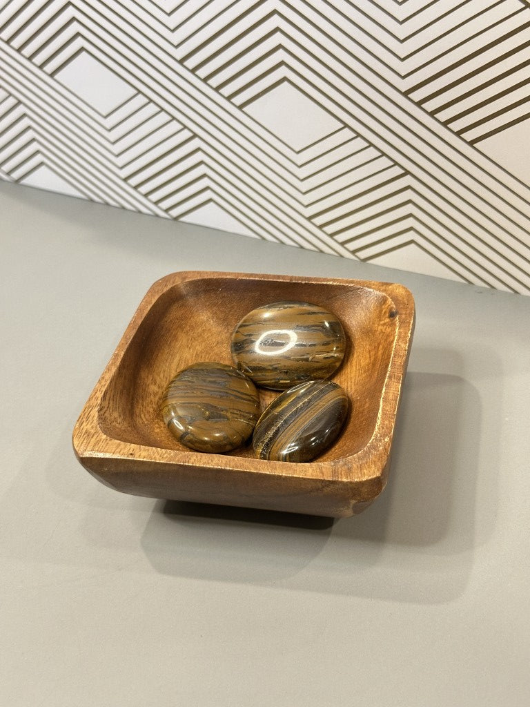 Tiger’s Eye Palm Stone – Courage, Focus & Empowered Grounding