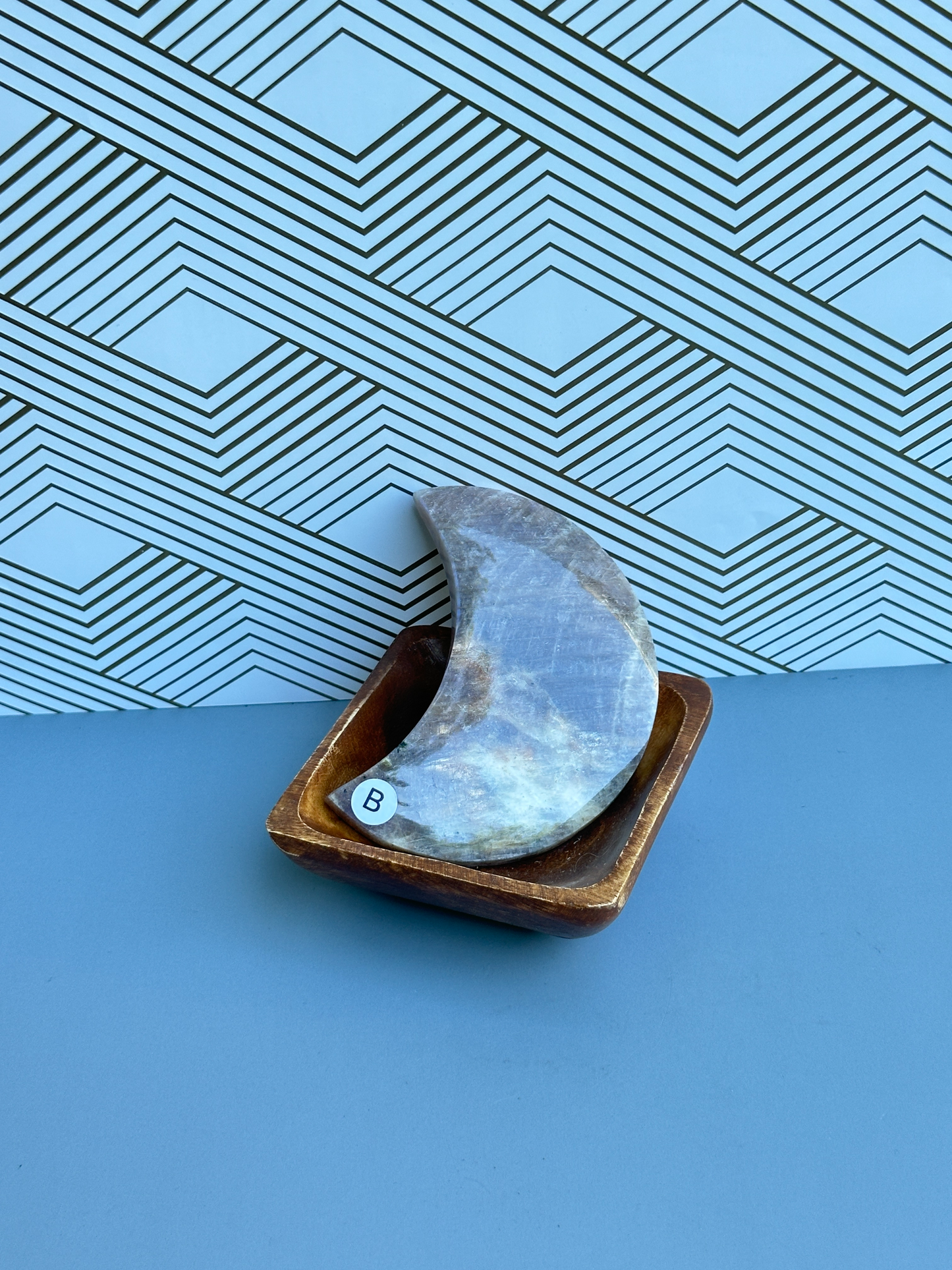 Moonstone Crescent Moon 4 inch | Crown Third Eye Chakra | Divine Feminine Intuition New Beginnings Stone