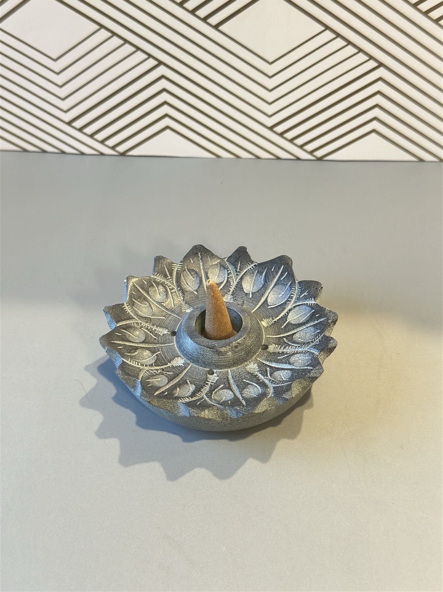 Soapstone Flower Incense and Cone Burner: Elevate Your Incense Experience - Margeaux's Majestic Crystals