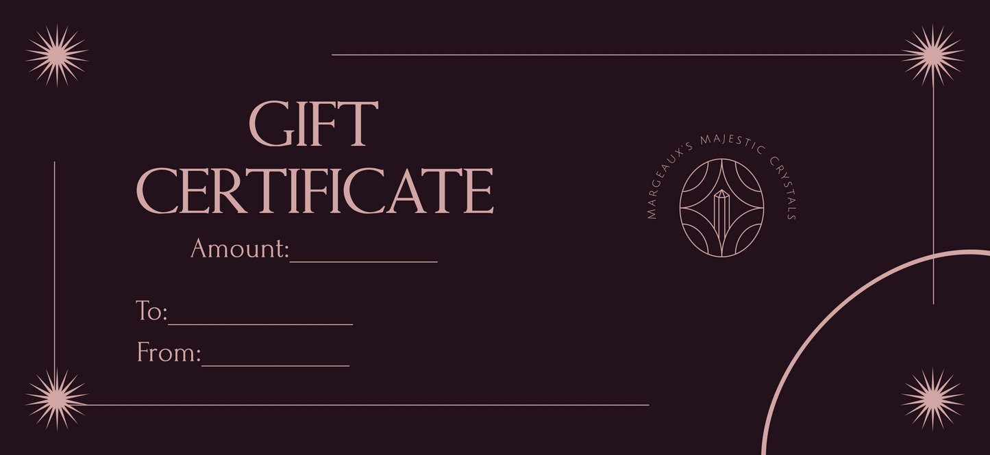 Margeaux's Majestic Crystals Gift Card - Margeaux's Majestic Crystals