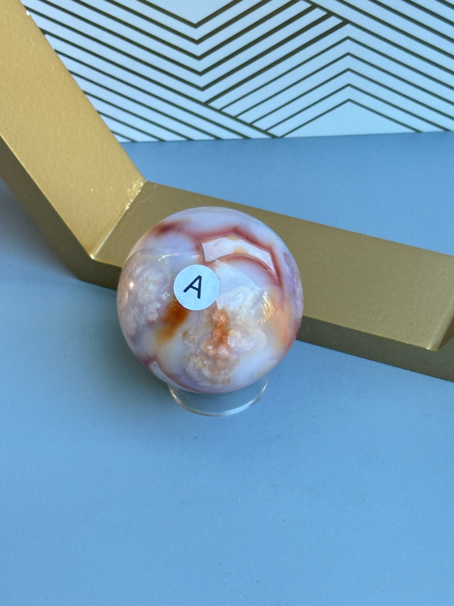Carnelian Flower Sphere 56mm | Sacral Solar Plexus Chakra | Motivation Creativity Passion Confidence Stone