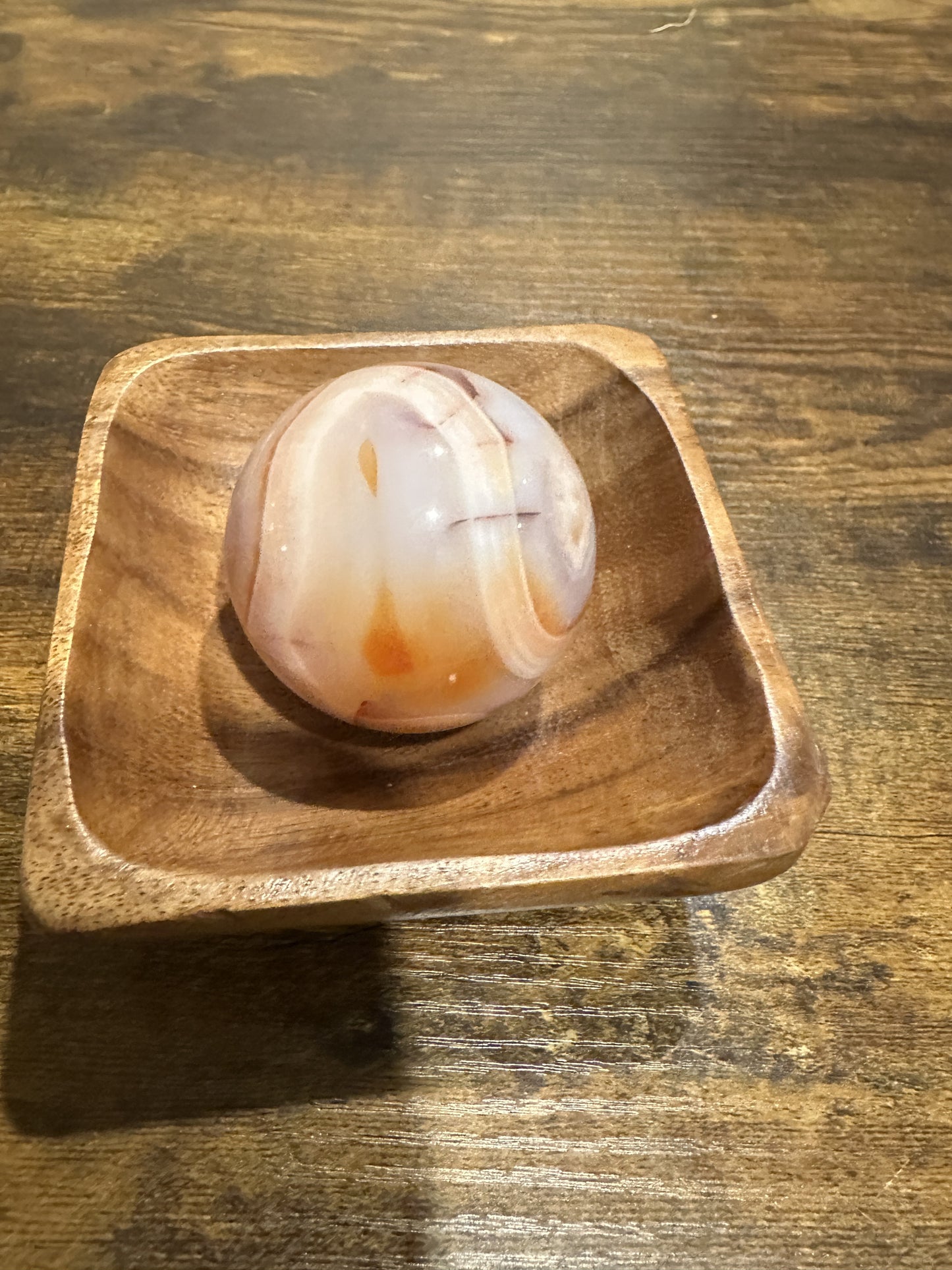 Carnelian Flower Sphere 56mm | Sacral Solar Plexus Chakra | Motivation Creativity Passion Confidence Stone