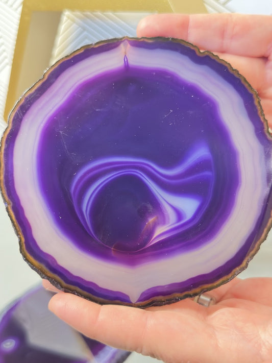 Purple Blue Agate Charging Slabs: Tranquility, Clarity & Energy Alignment