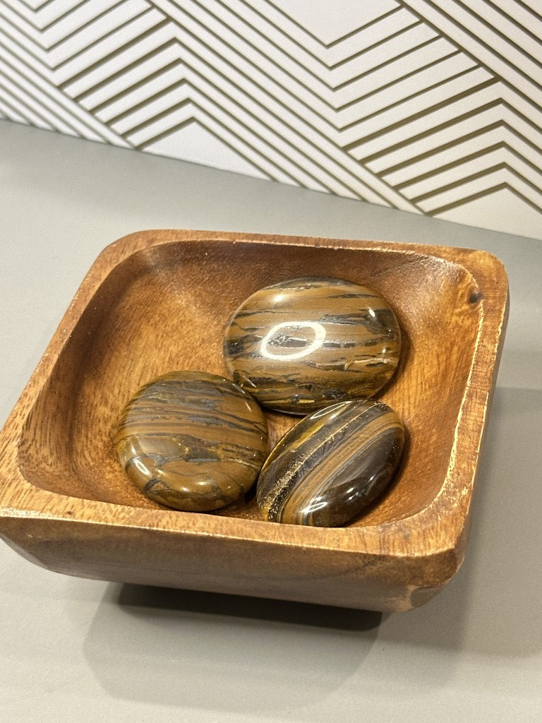 Tiger’s Eye Palm Stone – Courage, Focus & Empowered Grounding