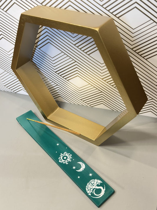 Painted Celestial Tree Teal – Incense Holder: Connect to Earth and Sky