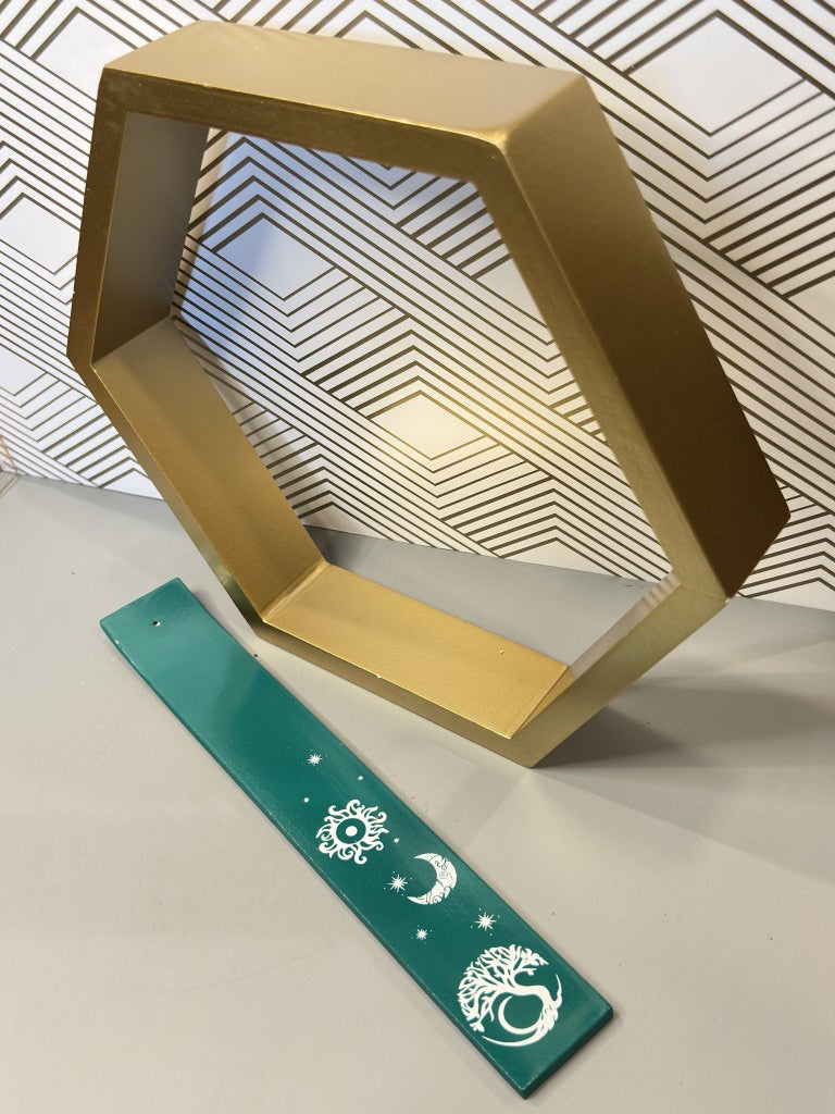 Painted Celestial Tree Teal – Incense Holder: Connect to Earth and Sky
