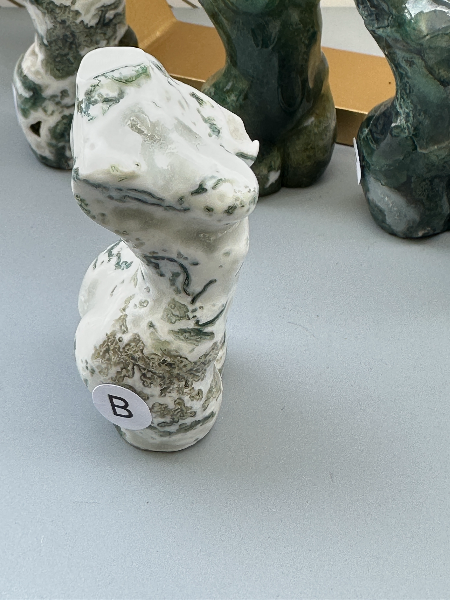 Moss Agate Goddess Figurine 3 inch | Heart Root Chakra | Growth Abundance Divine Feminine Healing Stone