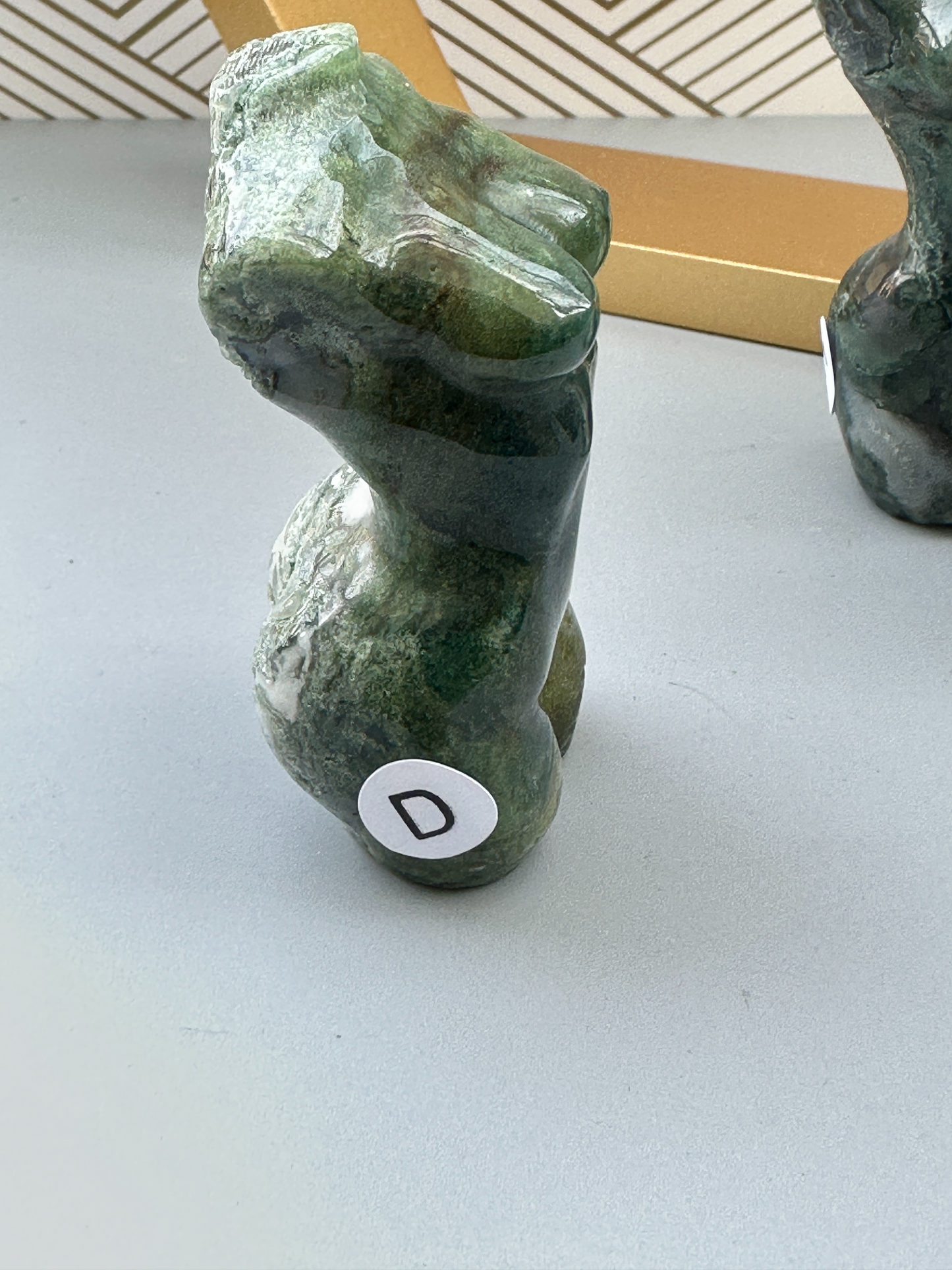 Moss Agate Goddess Figurine 3 inch | Heart Root Chakra | Growth Abundance Divine Feminine Healing Stone