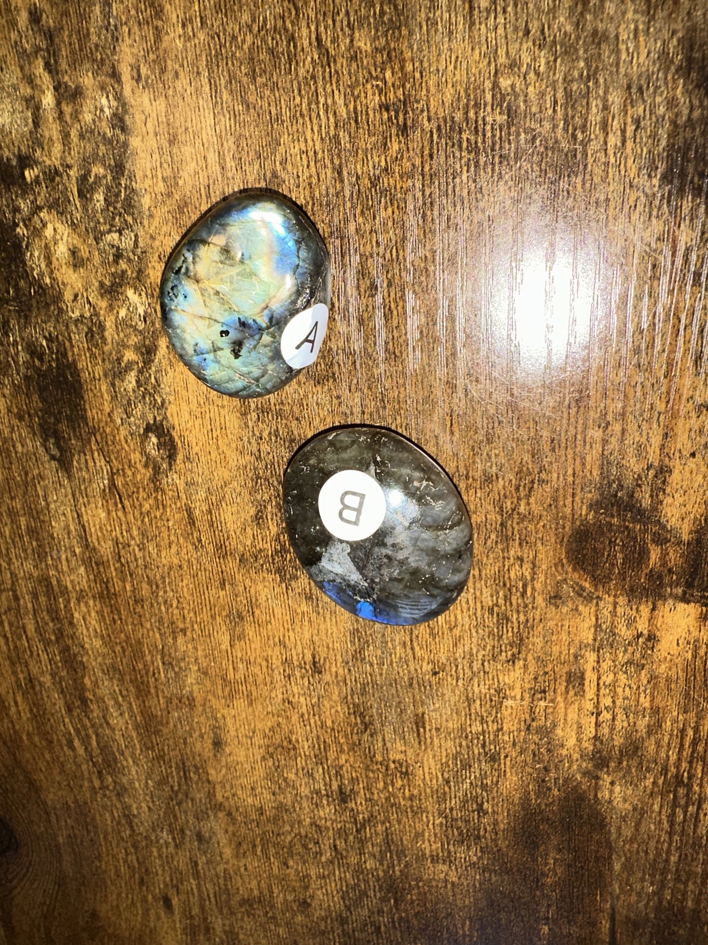 Labradorite Palm Stone 38mm | Third Eye Throat Chakra | Intuition Protection Transformation Worry Stone
