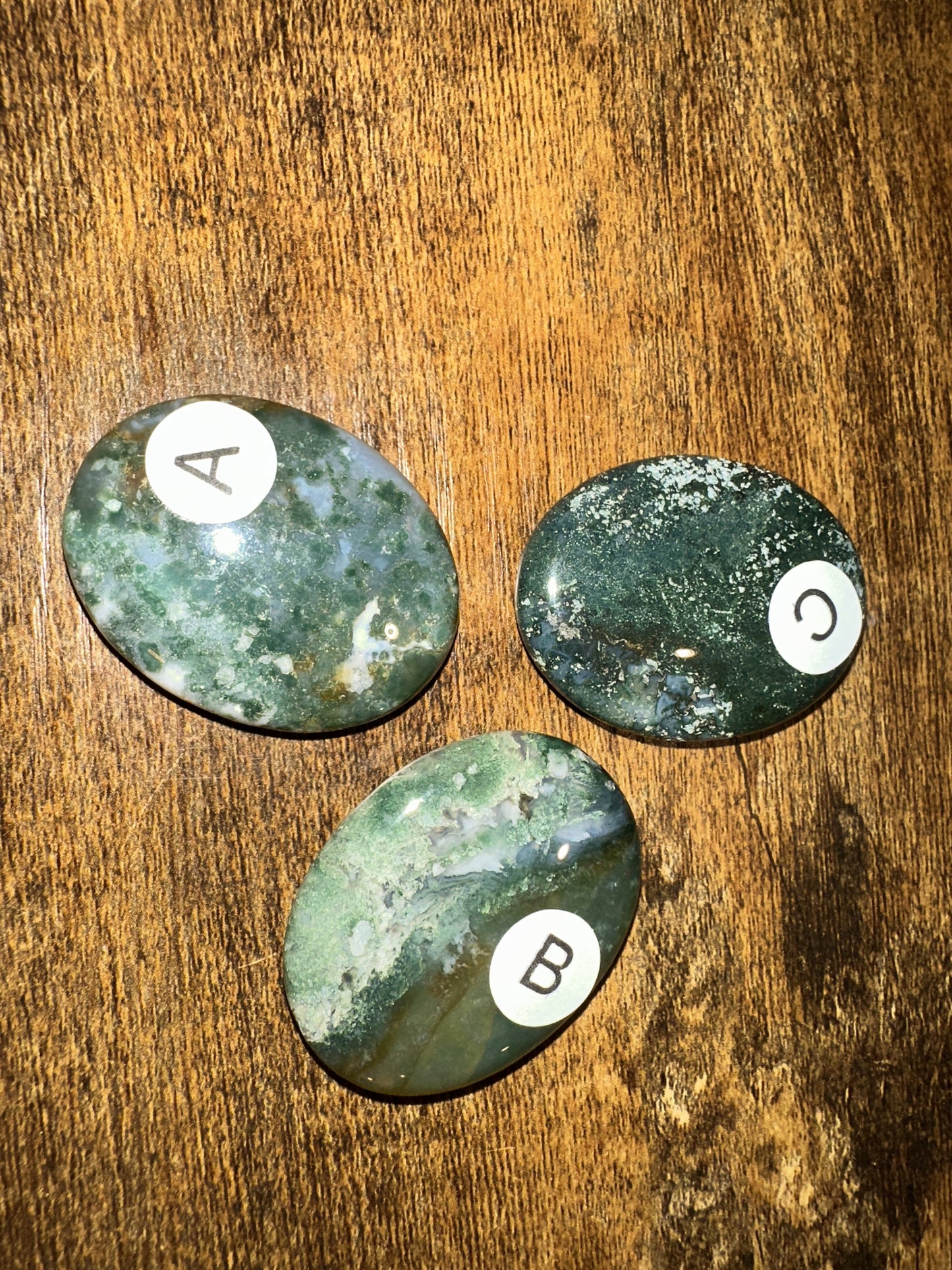 Moss Agate Palm Stone 40mm | Heart Root Chakra | Emotional Healing Growth Abundance New Beginnings