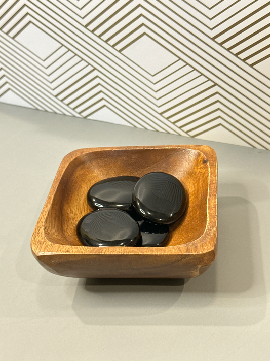 Obsidian Palm Stone – Ground, Shield, and Release