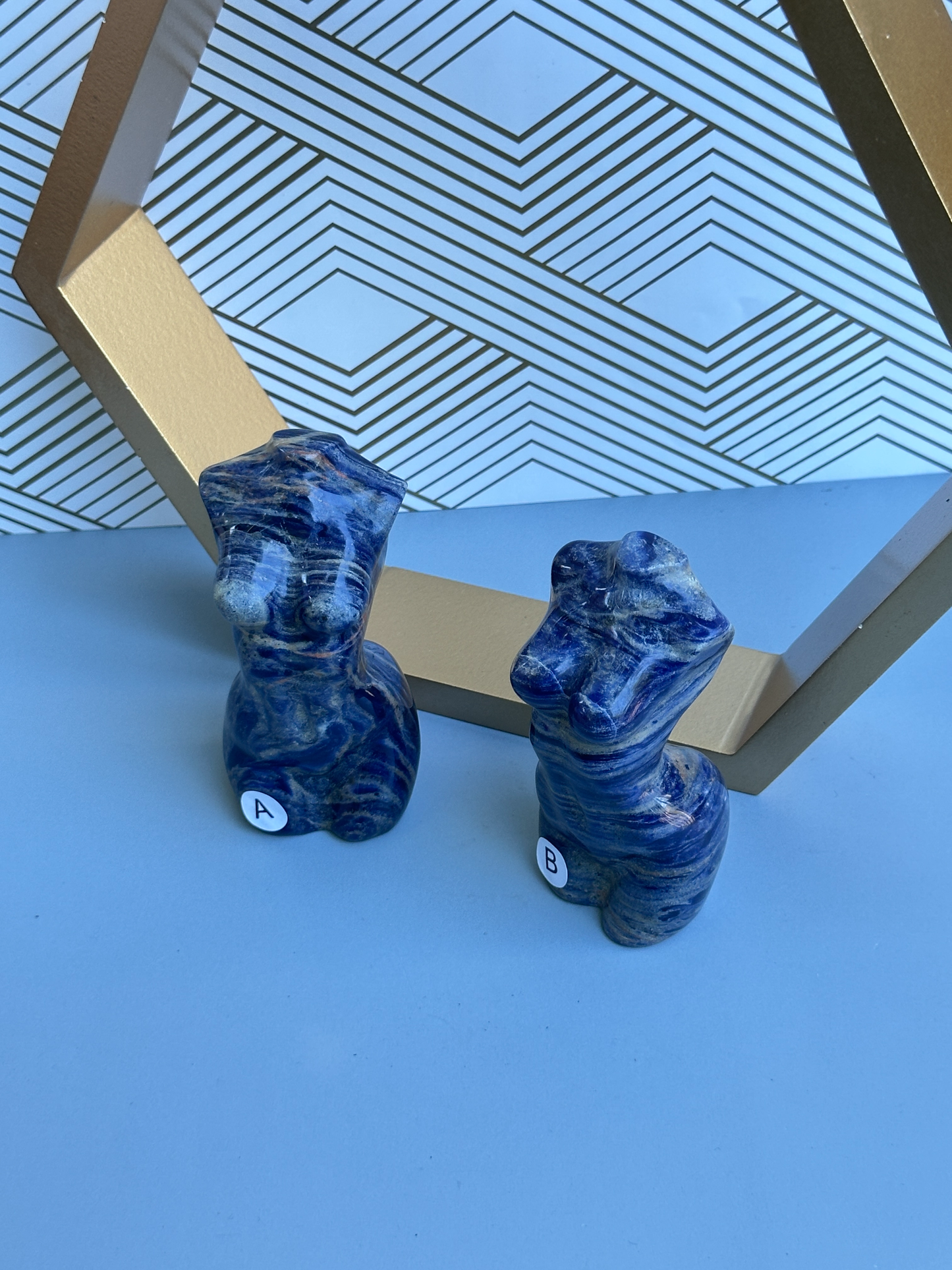 Sodalite Goddess Figurine 4 inch | Throat Third Eye Chakra | Inner Truth Intuition Self Expression Stone