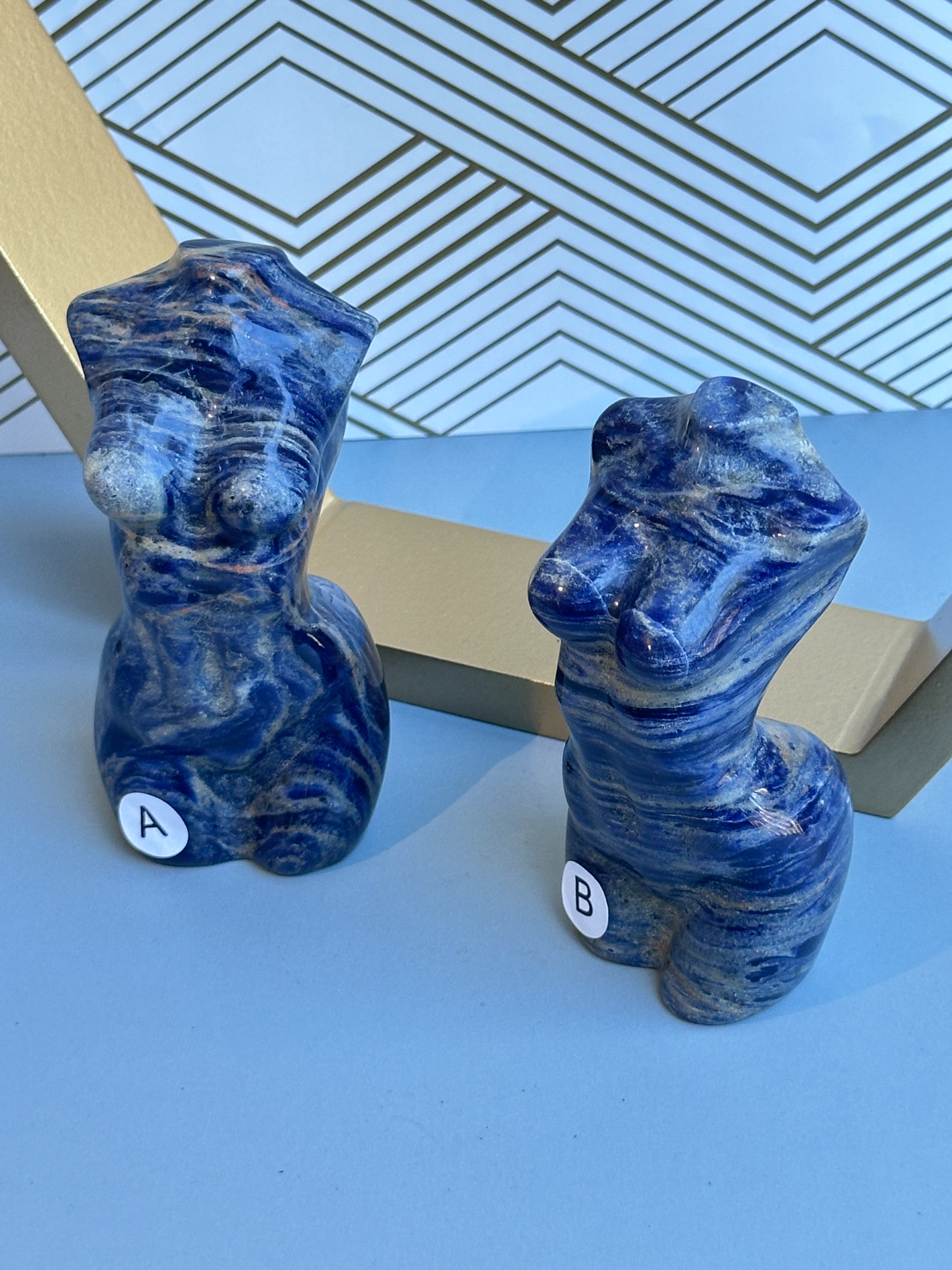 Sodalite Goddess Figurine 4 inch | Throat Third Eye Chakra | Inner Truth Intuition Self Expression Stone