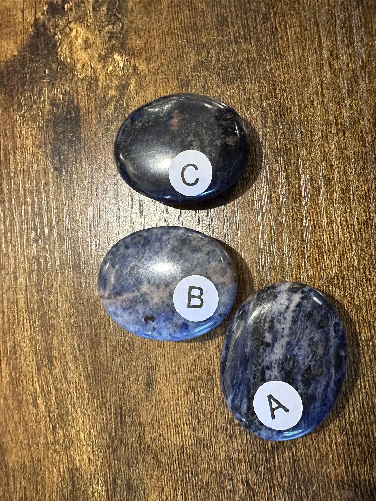 Sodalite Palm Stone 40mm | Throat Third Eye Chakra | Mental Clarity Communication Intuition Stone