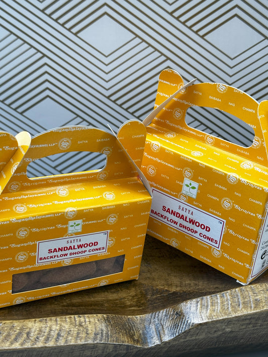 Sandalwood Backflow Incense Cones: Experience Tranquility and Serenity - Margeaux's Majestic Crystals